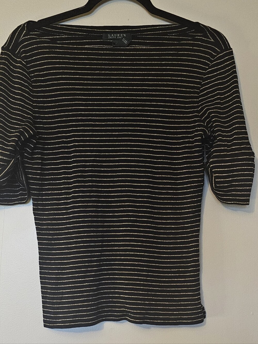 Lauren Ralph Lauren Metallic Stripe Boatneck Top